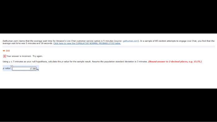 Solved Gethuman Com Claims That The Average Wait Time For Chegg Com