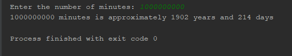 Enter the number of minutes: なxí.x:»: i:lx: rxx30mlx:»: <>:; : rm,.xxxxī:::::: 1000000000 1000000000 minutes is approximately