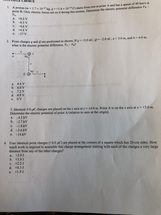 Solved Oei Iple Choice 10 C Starts From Rest At Point Chegg Com