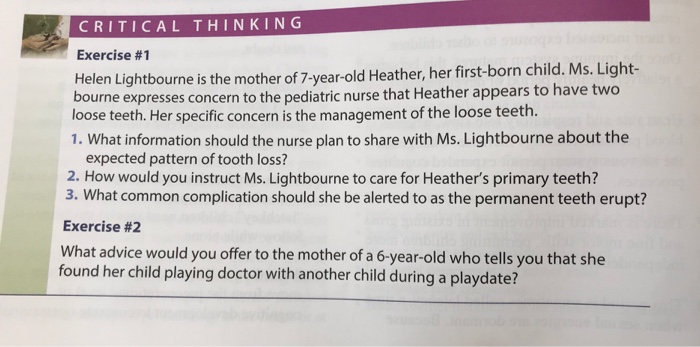 Solved Critical Thinking Exercise 1 Old Heather Her Fir Chegg Com