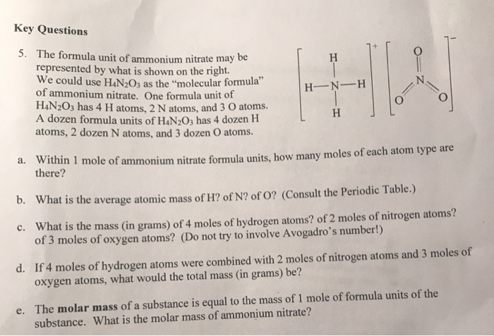 Number of moles nitrogen