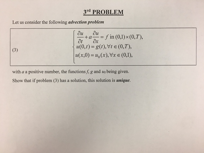 Solved Let Us Consider The Following Advection Problem P Chegg Com