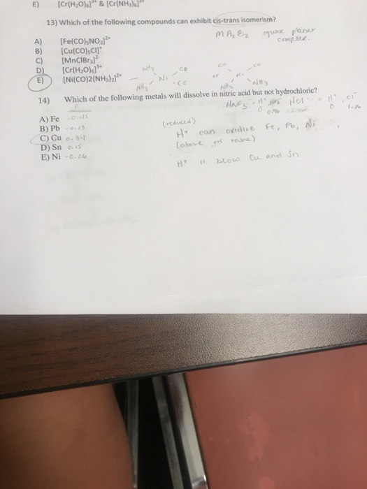 Solved 13) Which Of The Following Compounds Can Exhibit | Chegg.com Solved 13) Which Of The Following Compounds Can Exhibit | Chegg.com
