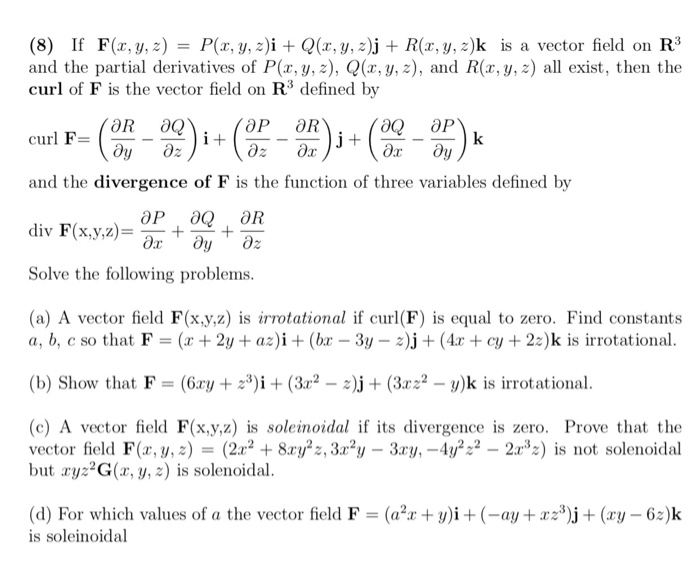 Solved 8 If F X Y Z P X Y Z I Q X Y Z J R Chegg Com