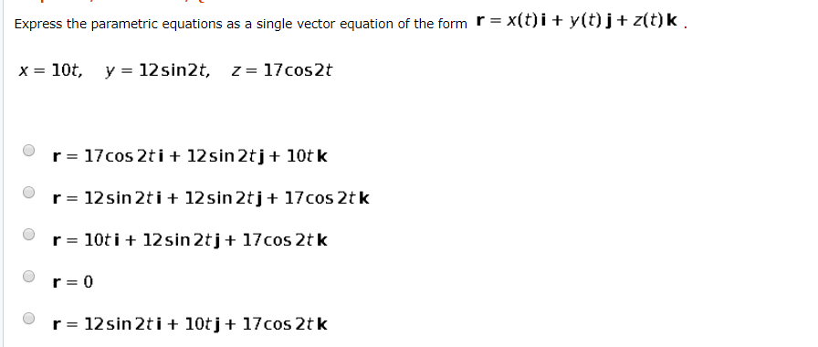 Solved Express The Parametric Equations As A Single Vecto Chegg Com