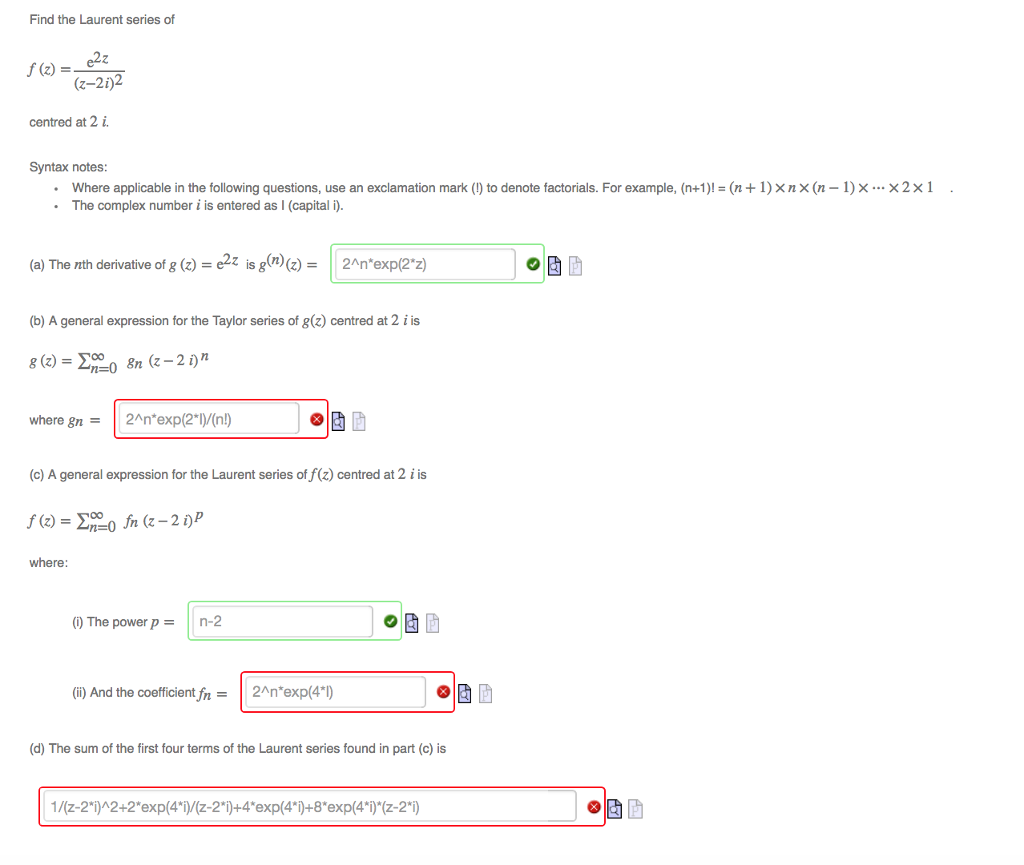 Solved Find The Laurent Series Of Z 2i 2 Centred At 2i S Chegg Com