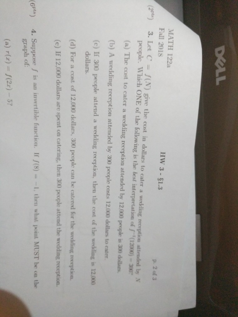 Solved Math 122a Fall 2018 Hw 3 1 3 P 2 Of 3 2rts 3