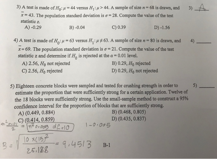 Solved 3 A Test Is Made Of Ho U 44 Versus H 44 A Sam Chegg Com