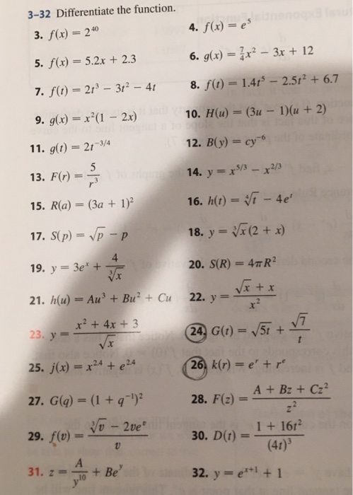 Solved 3 32 Differentiate The Function 3 F X 240 5 Chegg Com