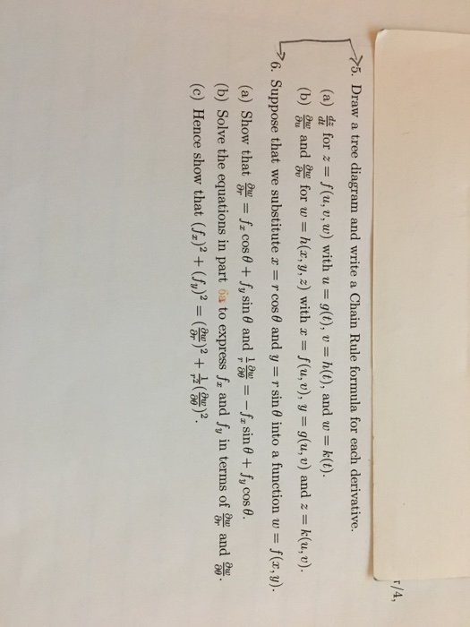 Solved Draw A Tree Diagram And Write A Chain Rule Formula Chegg Com