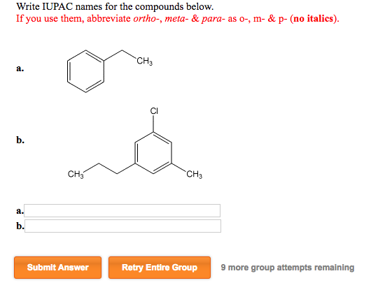 Solved Write IUPAC Names For The Compounds Below. If You