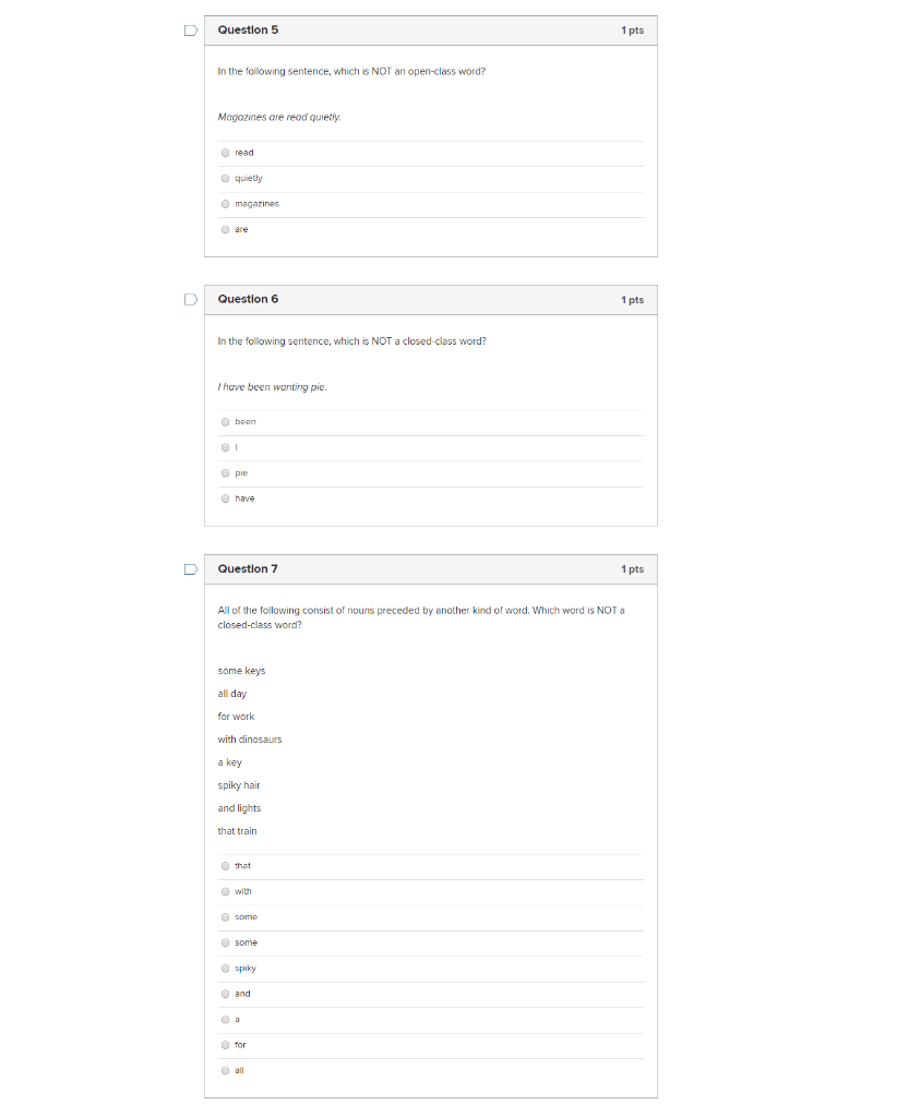 Open-class and Closed-class Words