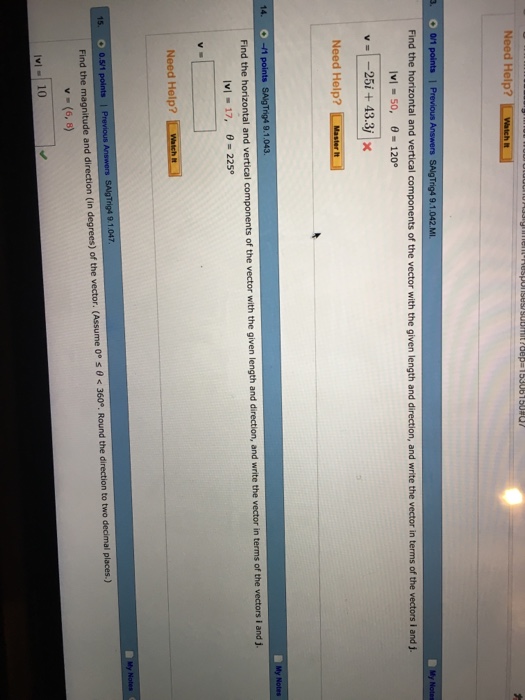 Solved Find The Horizontal And Vertical Components Of The Chegg Com