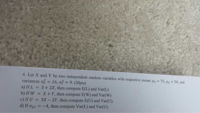 Solved Let X And Y Be Two Independent Random Variables Wi Chegg Com