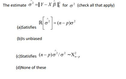 Solved The Estimate S2 11y Xssle For S2 Check All That Ap Chegg Com