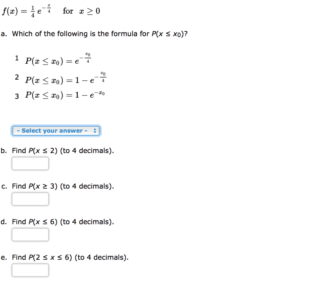 Solved Consider The Following Exponential Probability Den Chegg Com