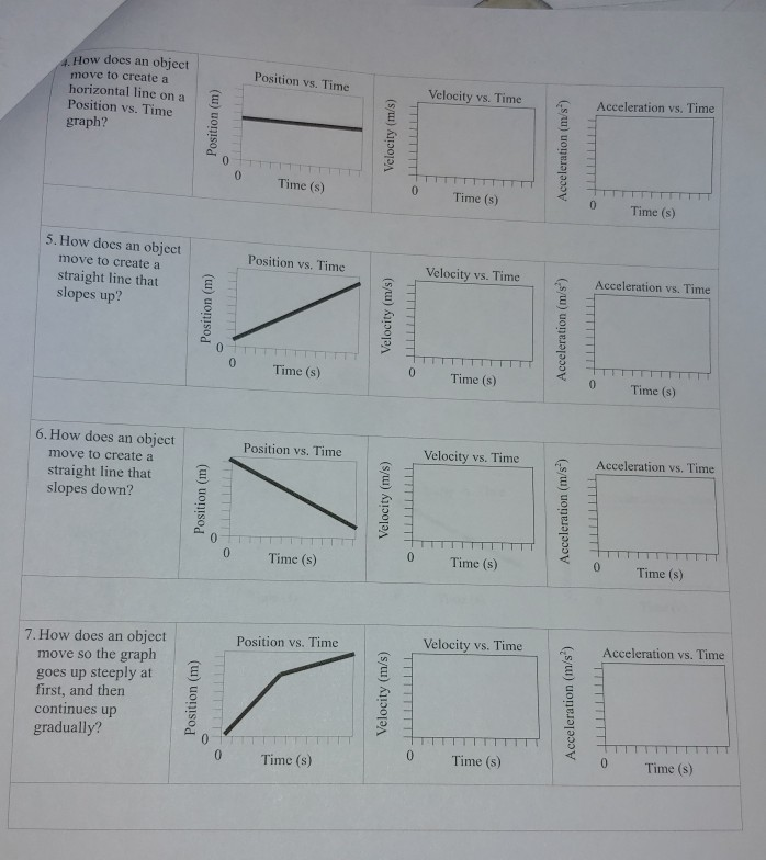 Solved How Does An Object Move To Create A Horizontal Lin