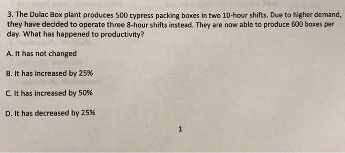The Dulac Box Plant Produces 500 Cypress Packing Chegg 
