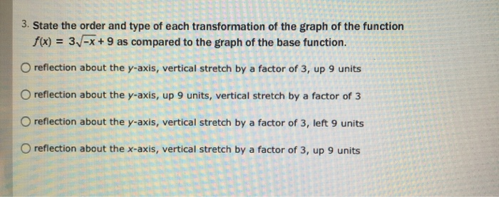 Solved 3 State The Order And Type Of Each Transformation Of Chegg Com