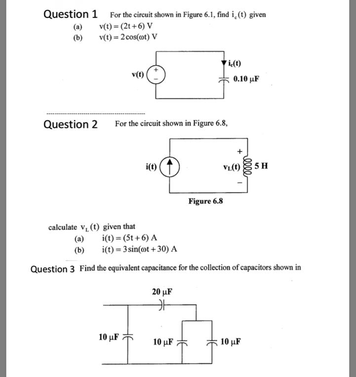 Solved Question 1 Fo The Circuit Shown In Figure 6 1 Fin Chegg Com