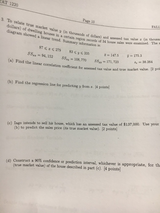 True Market Value >> Solved At 1220 10 Fall 3 To Telate True Market Value Y True Market Value >> Solved At 1220 10 Fall 3 To Telate True Market Value Y