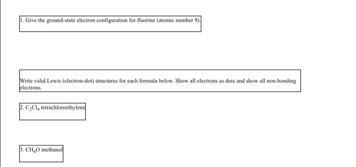 atomic number electron configuration 9 F Give Solved: Ground The For Electron Configuration state