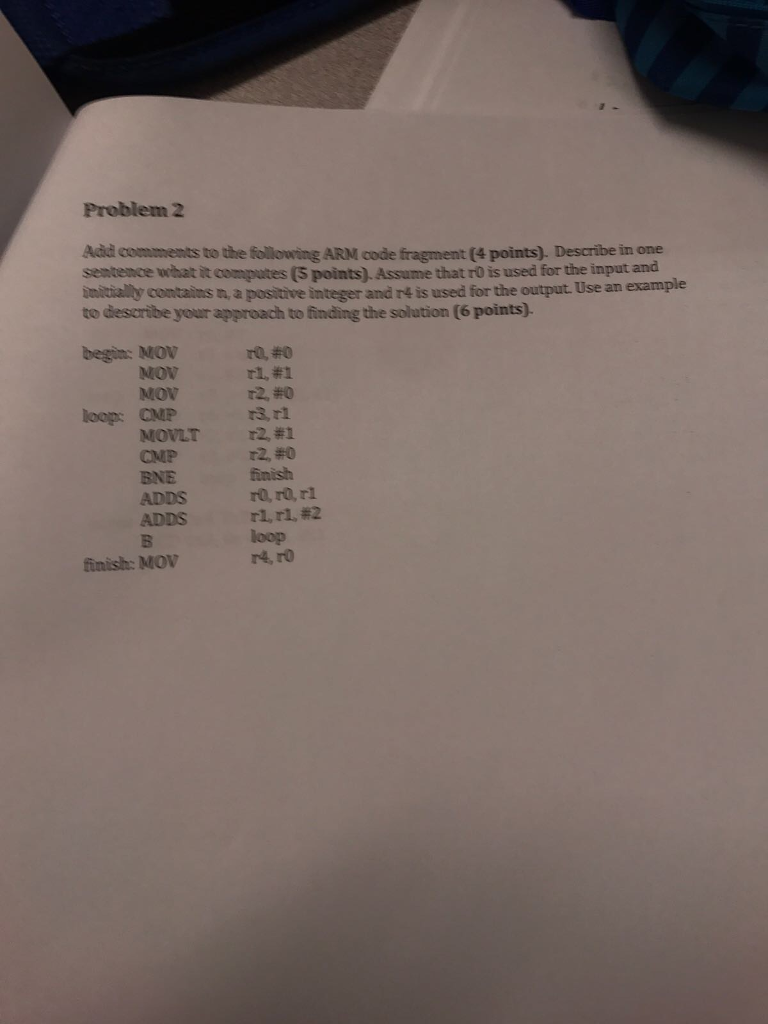 Following Code Solved: The To Problem Add ARM F 2 ... Comments