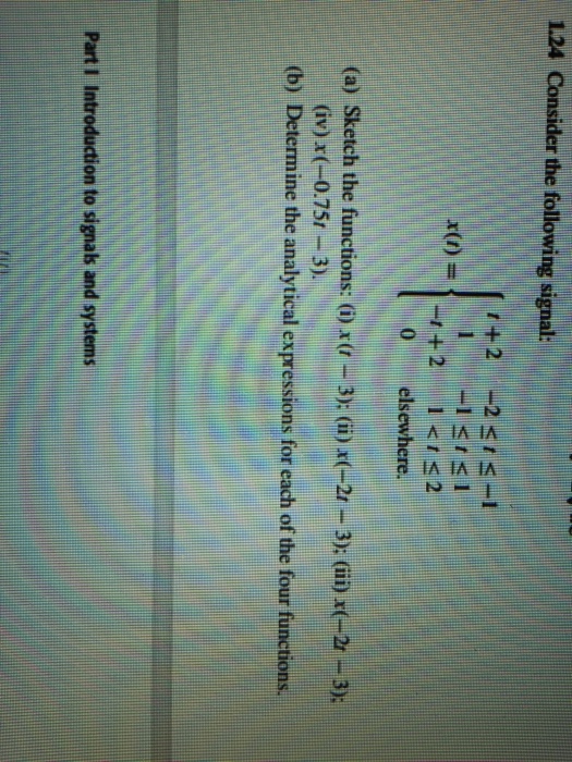 Solved 1 24 Consider The Following Signal 11srs 1 0 Else Chegg Com