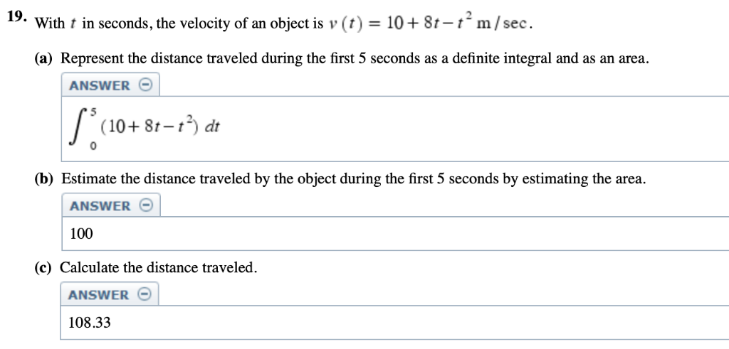Solved With T In Seconds The Velocity Of An Object Is V Chegg Com