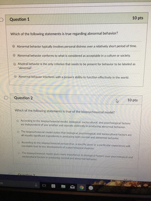 Solved Question1 10 Pts Which Of The Following Statements Is | Chegg.com