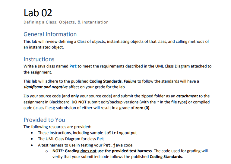 Solved Testpet Java Test Harness Lab 02 Test Har Chegg Com