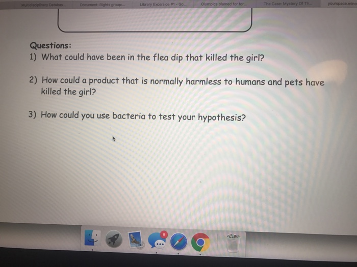 The Case Mystery Of The Toxic Flea Dip You Re Chegg 
