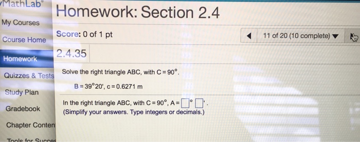 Solved: Solve The Right Triangle ABC, With C = 90 Degree B... | Chegg.com