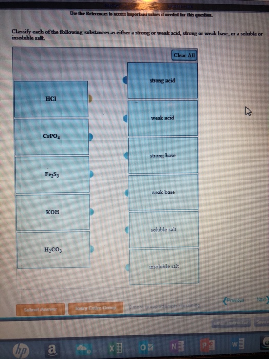 Solved Classify Each Of The Following Substamces As Either A Chegg Com