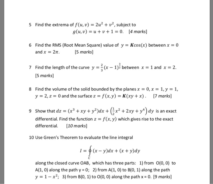 Solved 5 Find The Extrema Of F U V 2u2 V2 Subject To Chegg Com