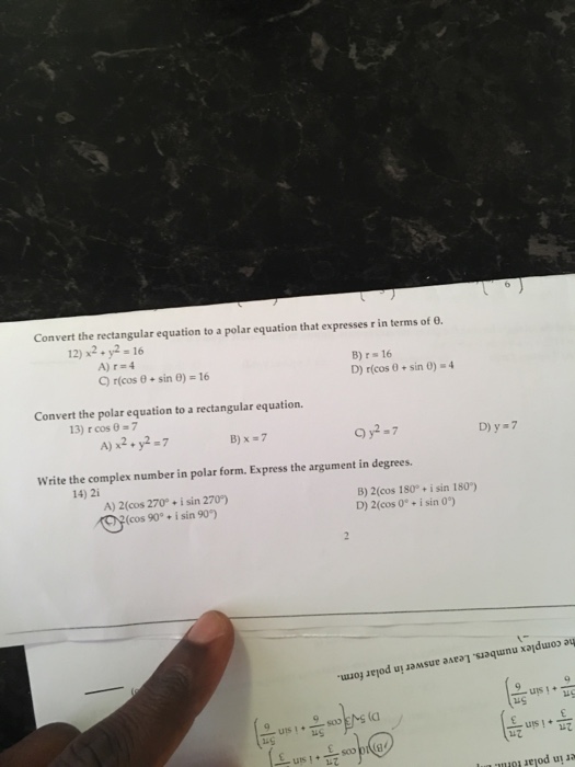 Solved Convert The Rectangular Equation To A Polar Equation Chegg Com