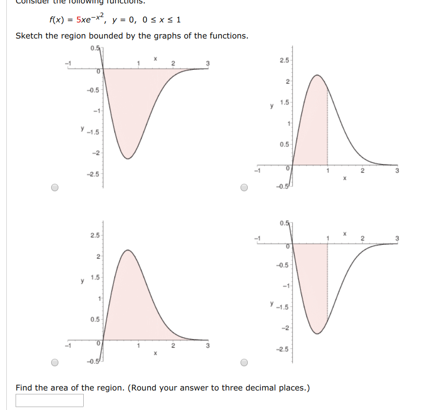 Solved Rx 5xe X Y 0 0 X 1 Sketch The Region Bound Chegg Com