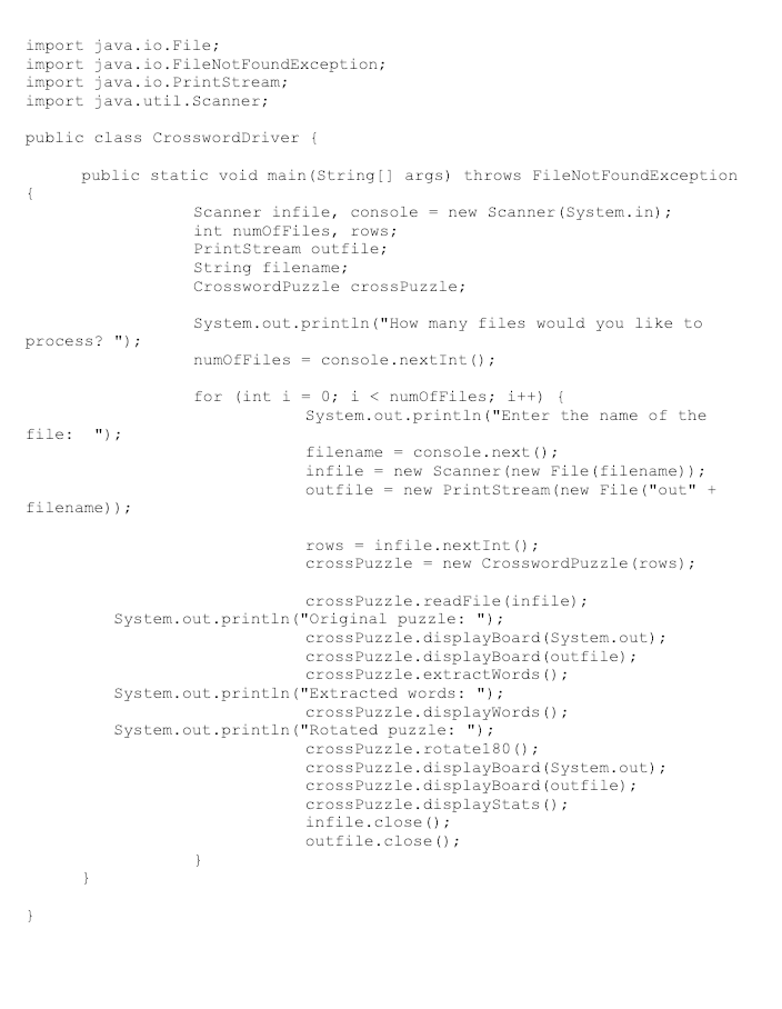 import java.io.File; import java.io.FileNotFoundException; import java.io.PrintStream; import java.util.Scanner; public class