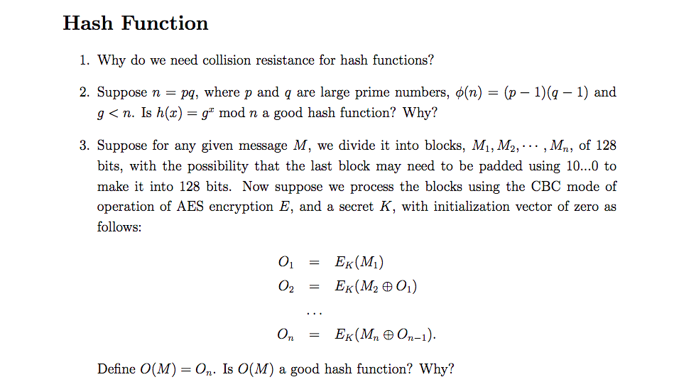 Solved Hash Function 1 Why Do We Need Collision Resistance Chegg Com Solved Hash Function 1 Why Do We Need Collision Resistance Chegg Com