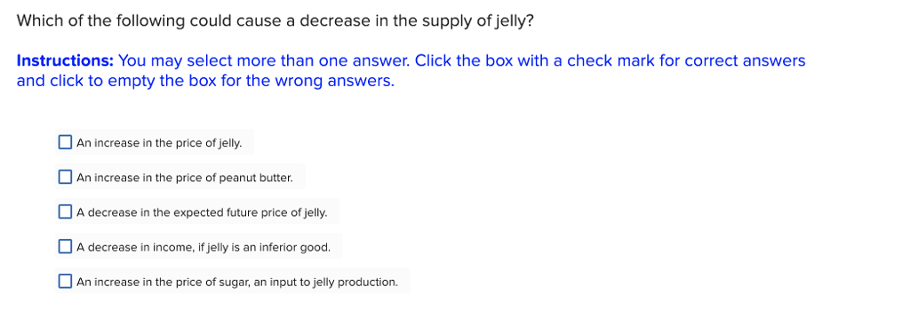 Solved Which Of The Following Could Cause A Decrease In T