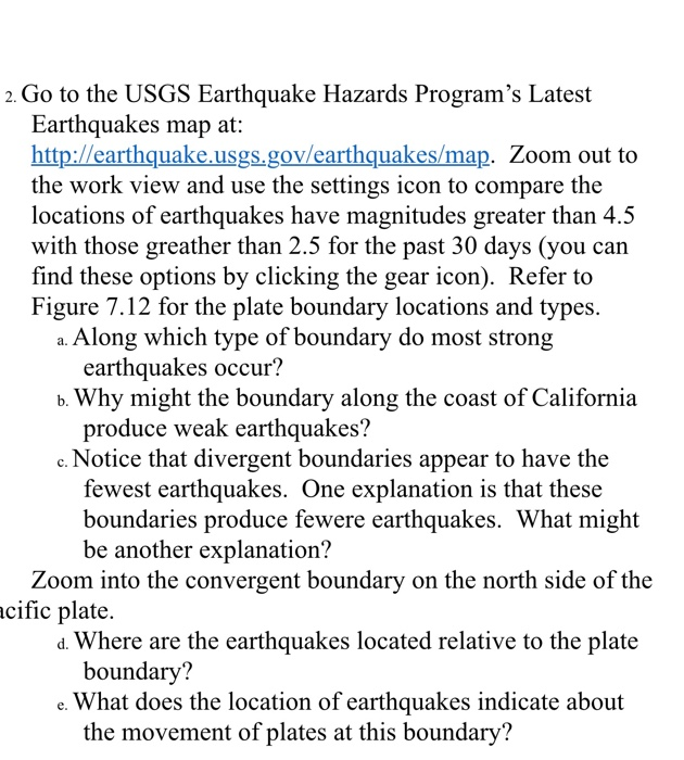 Solved 2. Go To The USGS Earthquake Hazards Program's Latest | Chegg.com