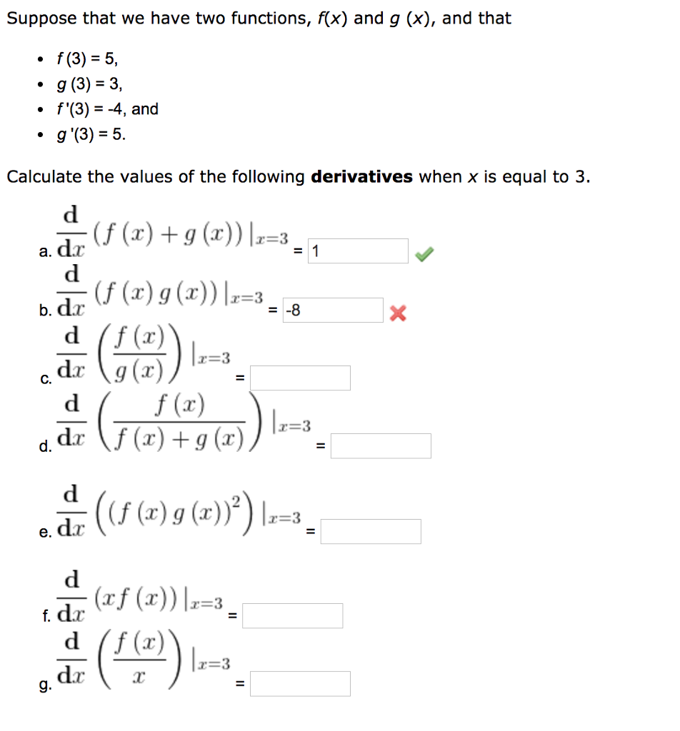 Solved Suppose That We Have Two Functions F X And G X Chegg Com