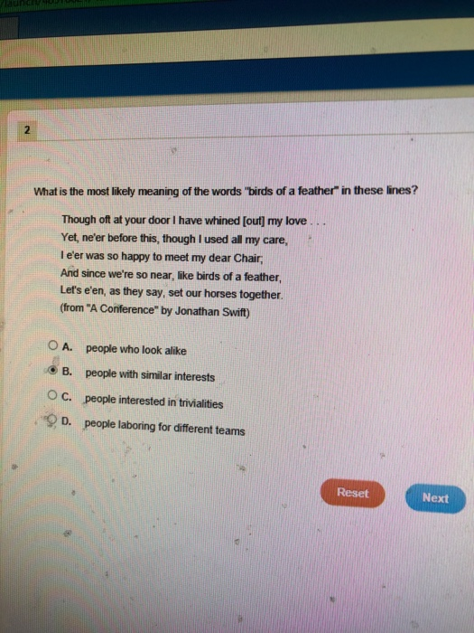 What Is The Most Likely Meaning Of The Words Bird Chegg Com