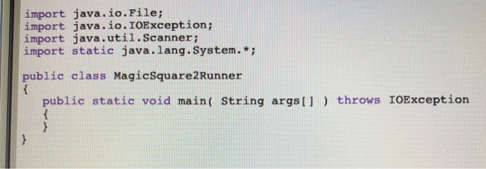 import java.io.File; import java.io. IOException; import java.util.Scanner; import static java.lang.System.* public class Mag