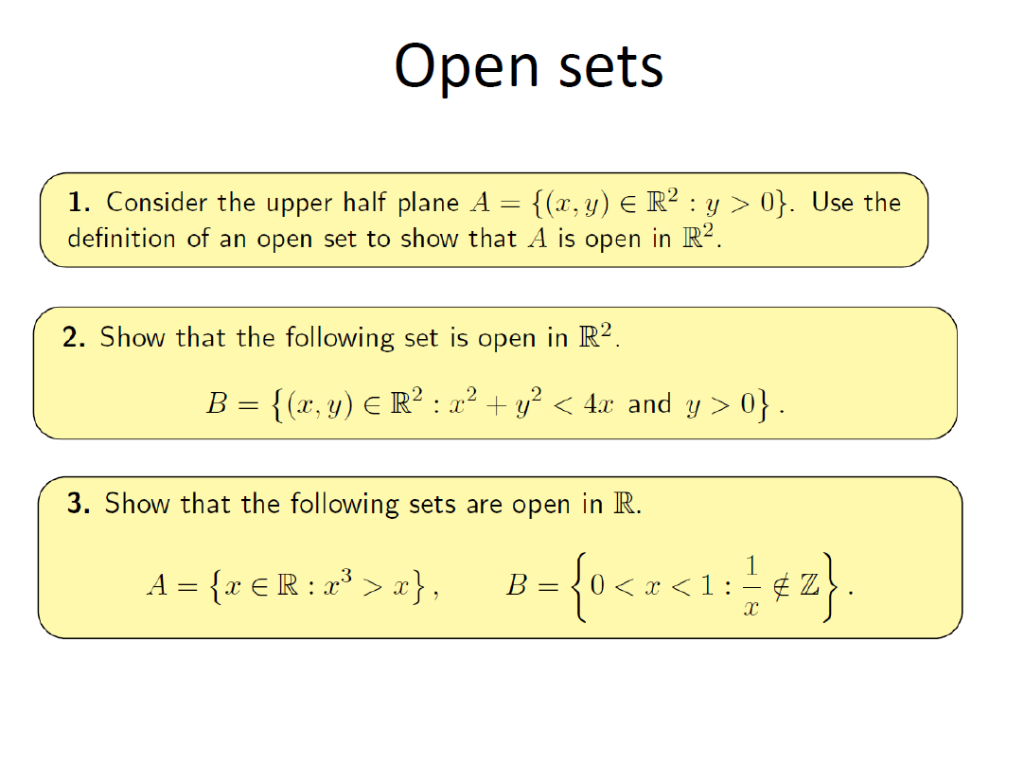 Solved Open Sets 1 Consider The Upper Half Plane A X Chegg Com