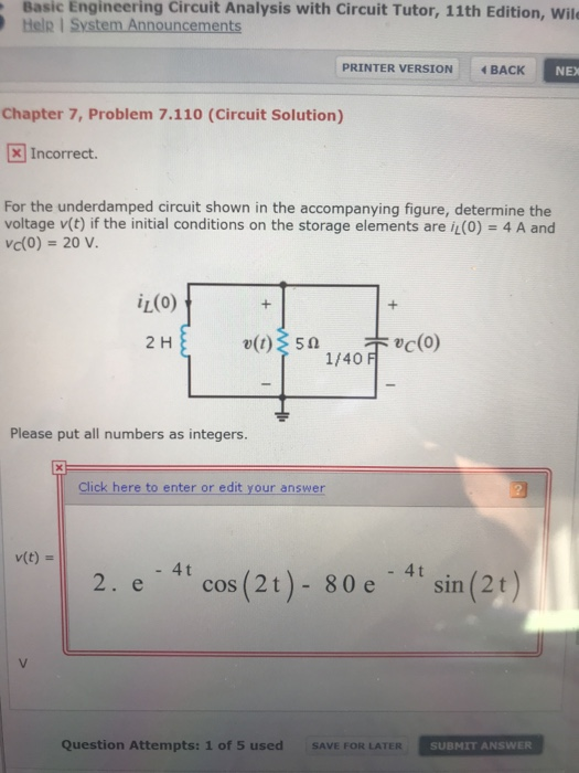 Basic Engineering Circuit Analysis With Circuit Chegg 