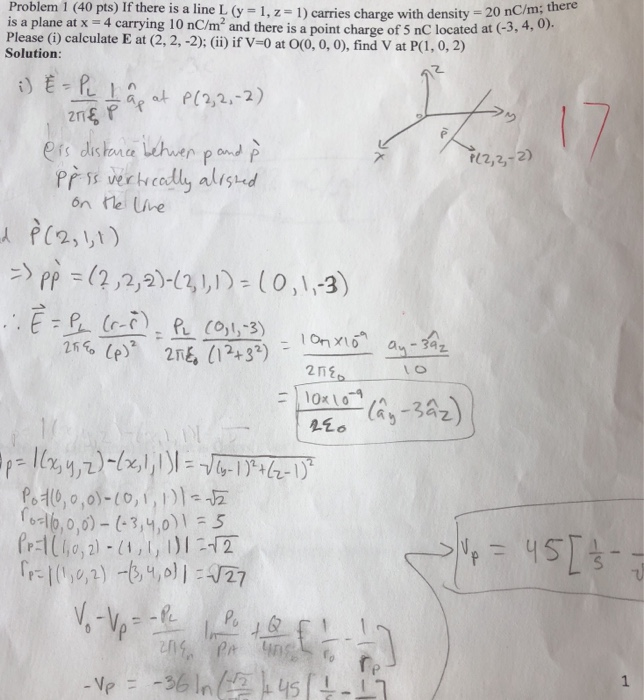 Solved Problem 1 40 Pts If There Is A Line L Y 1 Z 1 Chegg Com