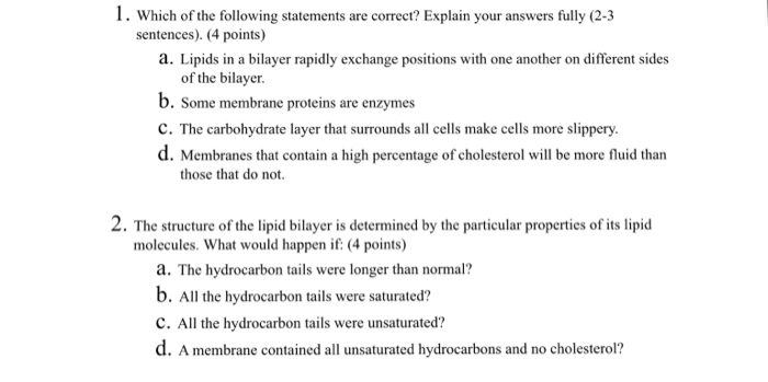 Solved 1. Which Of The Following Statements Are Correct? | Chegg.com