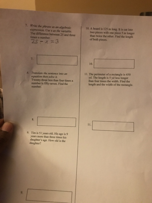 Solved 7 Write The Phrase As An Algebraic Expression Us Chegg Com