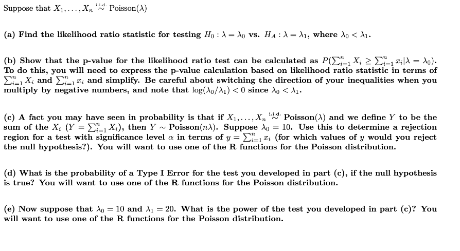 Suppose That X Xpoison 1 A Find The Likel Chegg Com